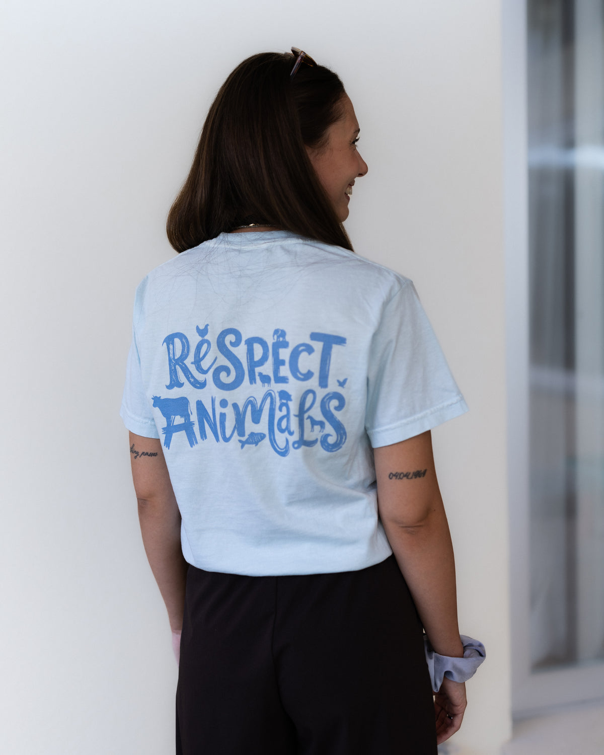 Respect Animals textilgefärbtes Unisex-T-Shirt