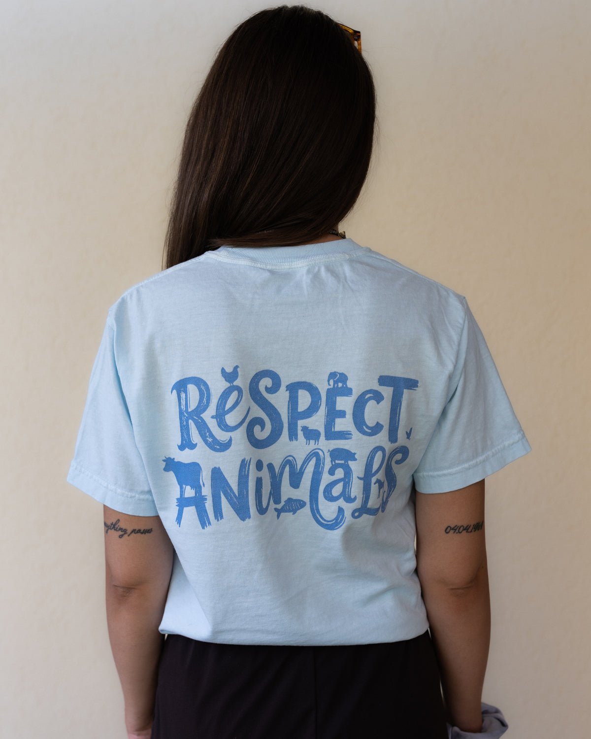 Respect Animals textilgefärbtes Unisex-T-Shirt