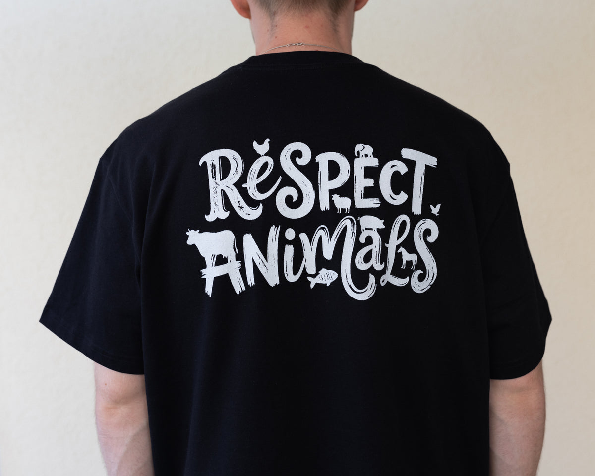 Respect Animals Herren Box-Fit T-Shirt 100% Baumwolle