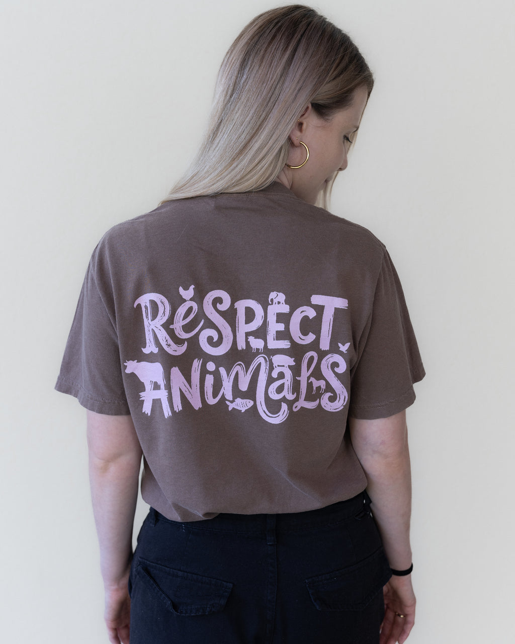 Respect Animals textilgefärbtes Unisex-T-Shirt
