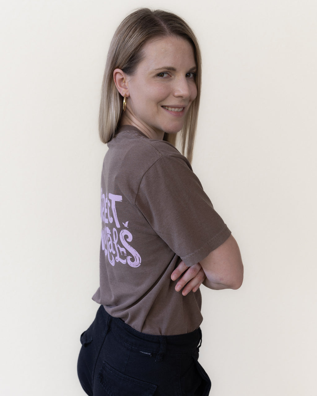 Respect Animals textilgefärbtes Unisex-T-Shirt