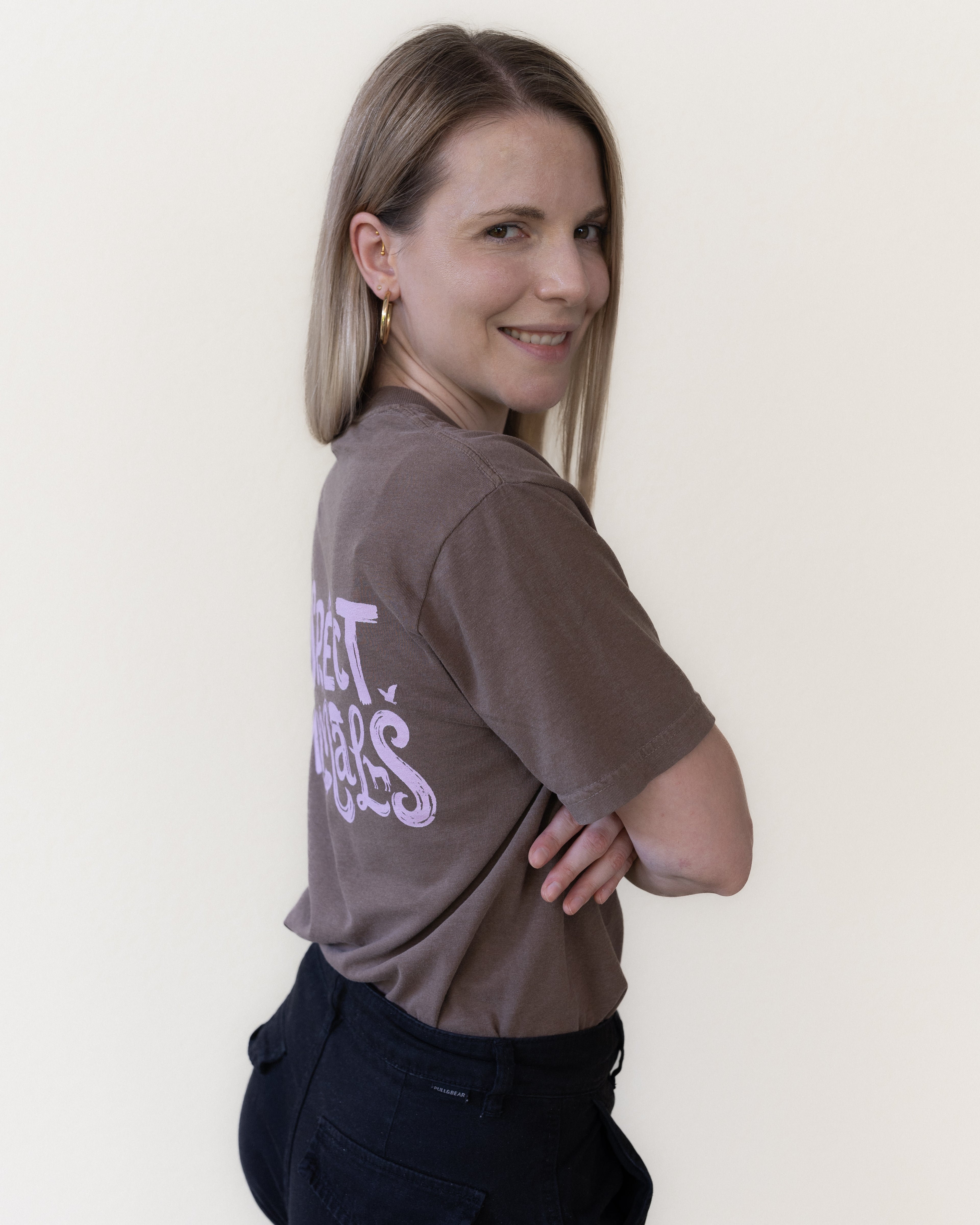 Respect Animals textilgefärbtes Unisex-T-Shirt