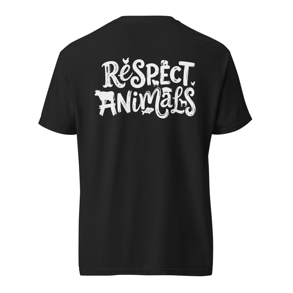 Respect Animals Schweres textilgefärbtes Unisex-T-Shirt