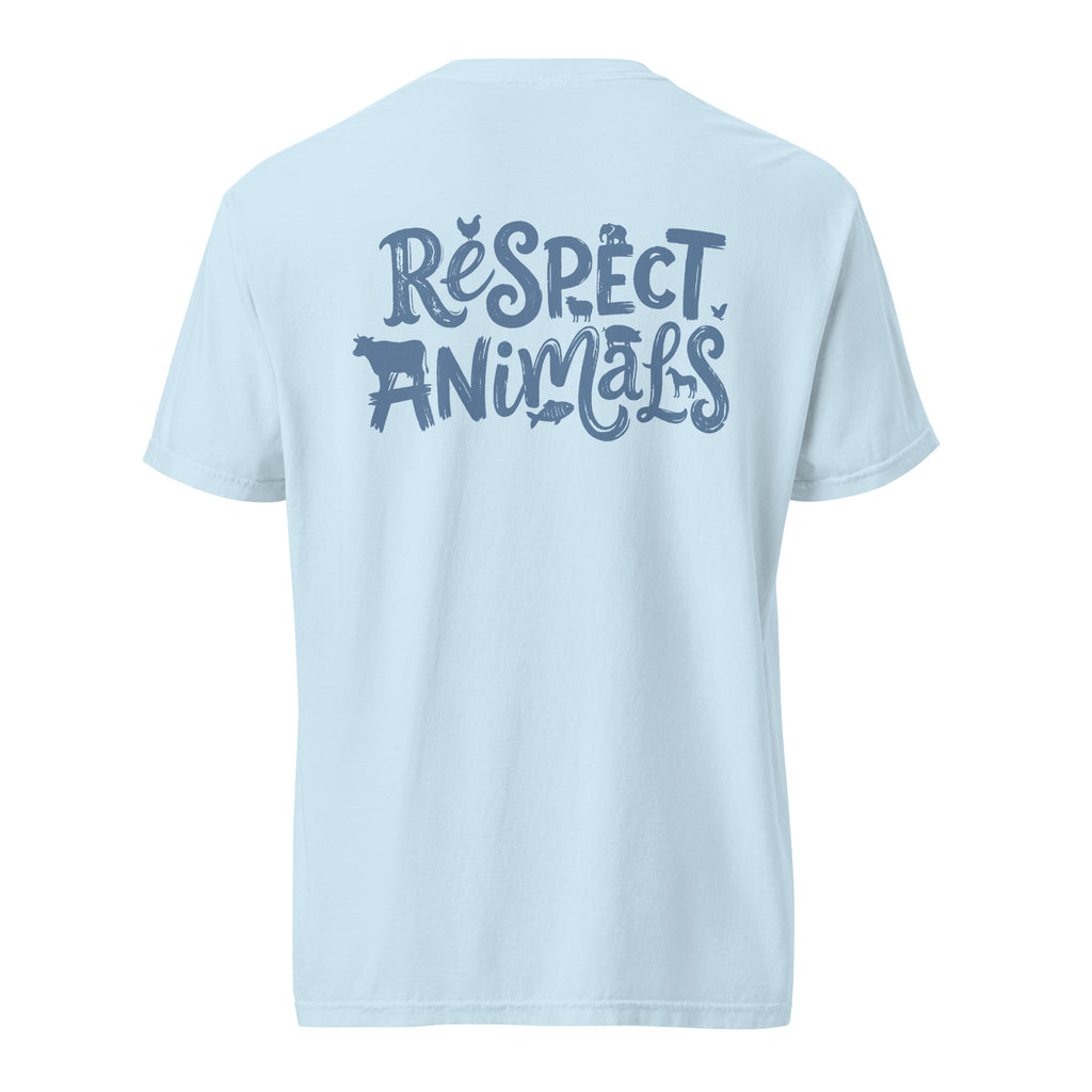 Respect Animals Schweres textilgefärbtes Unisex-T-Shirt