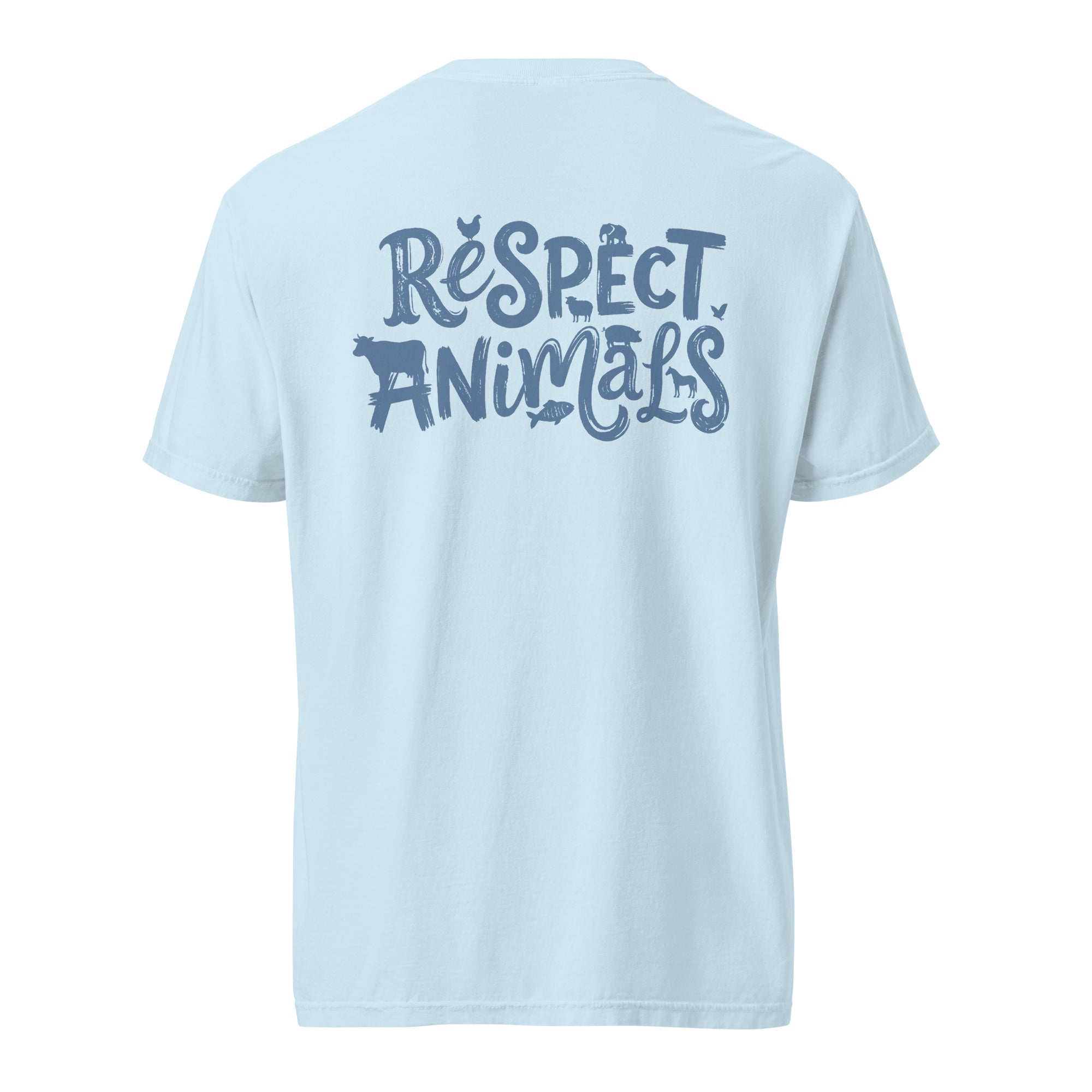 Respect Animals Schweres textilgefärbtes Unisex-T-Shirt