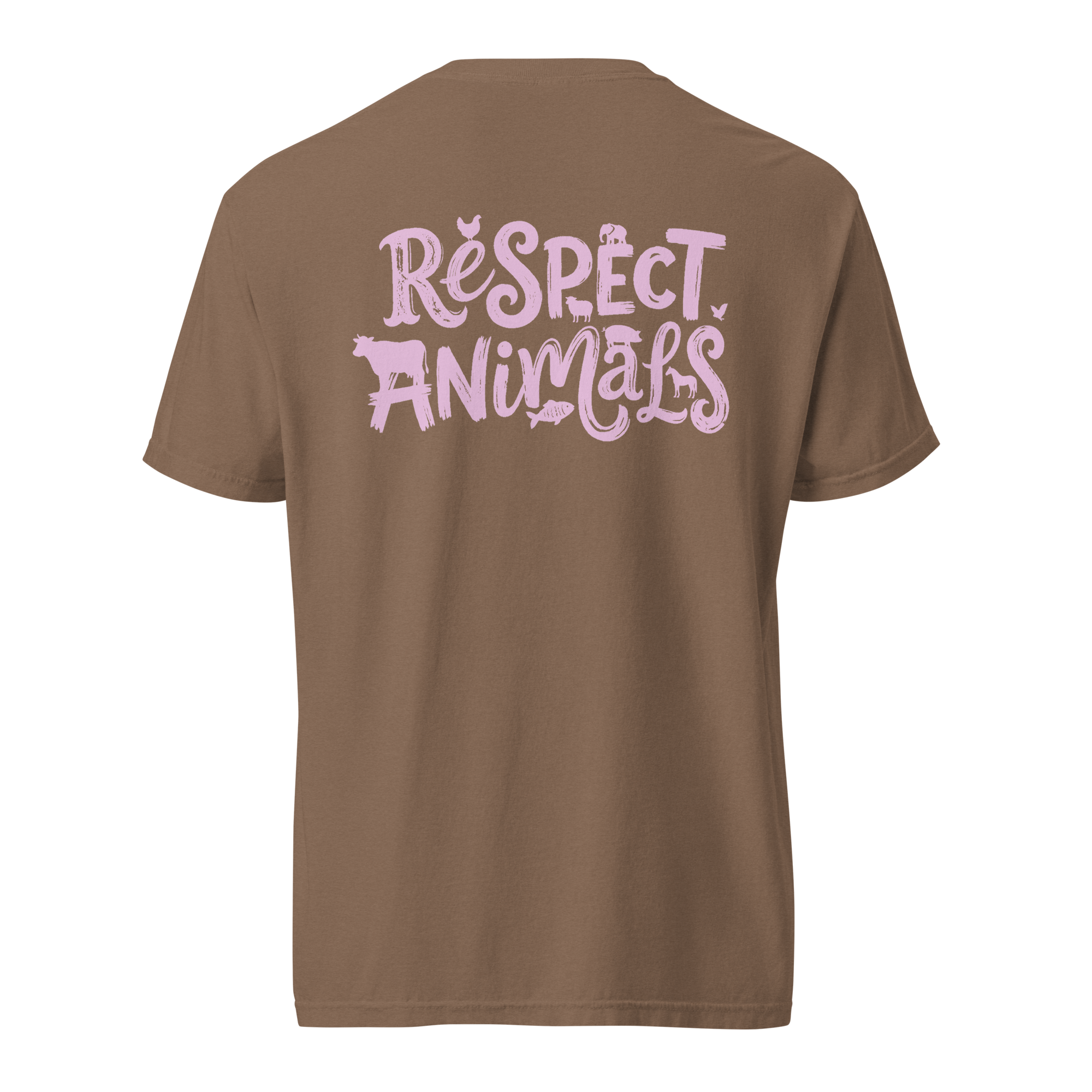 Respect Animals Schweres textilgefärbtes Unisex-T-Shirt