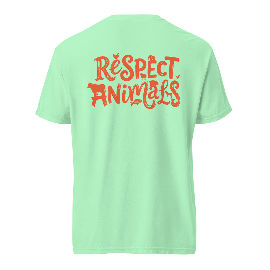Respect Animals Schweres textilgefärbtes Unisex-T-Shirt