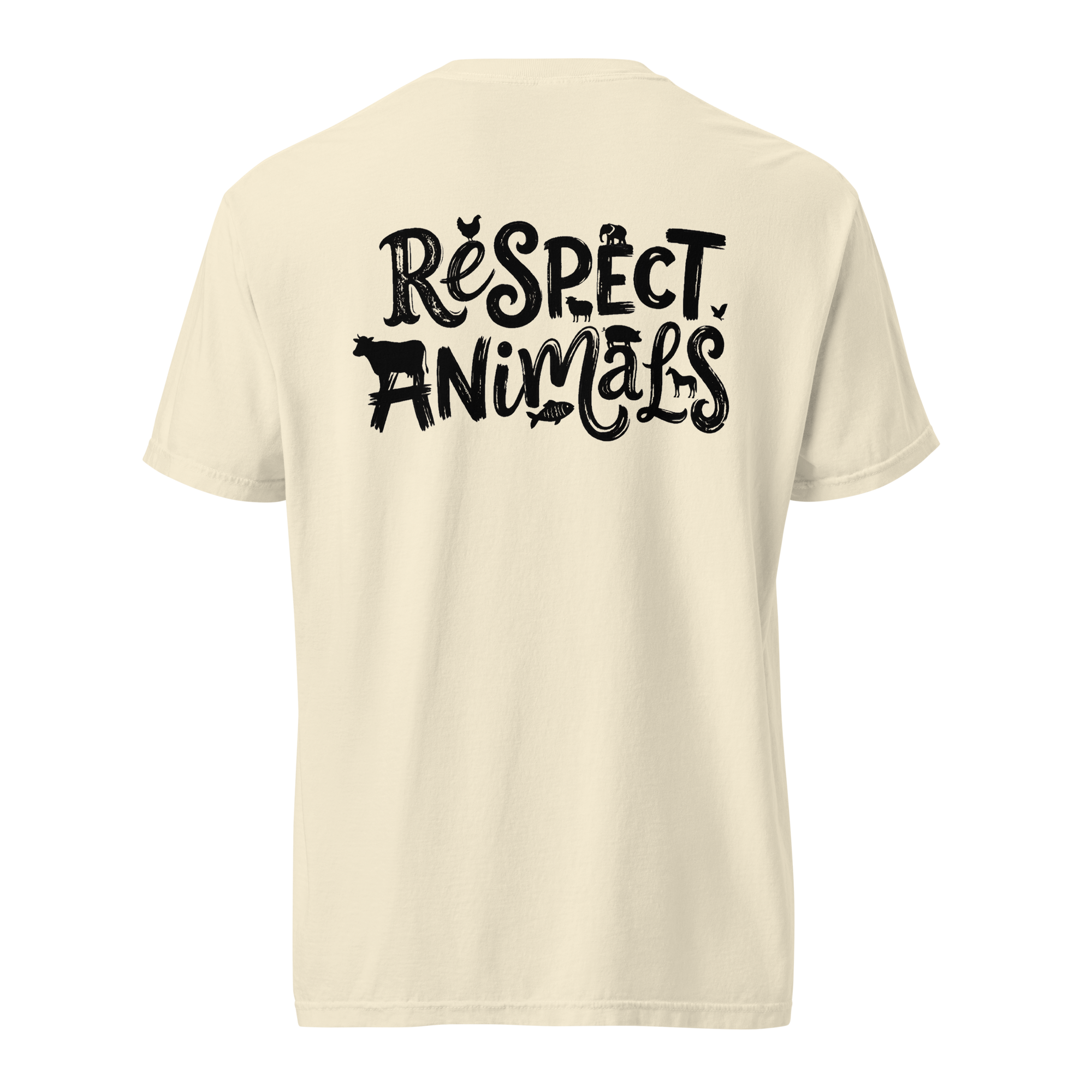 Respect Animals Schweres textilgefärbtes Unisex-T-Shirt