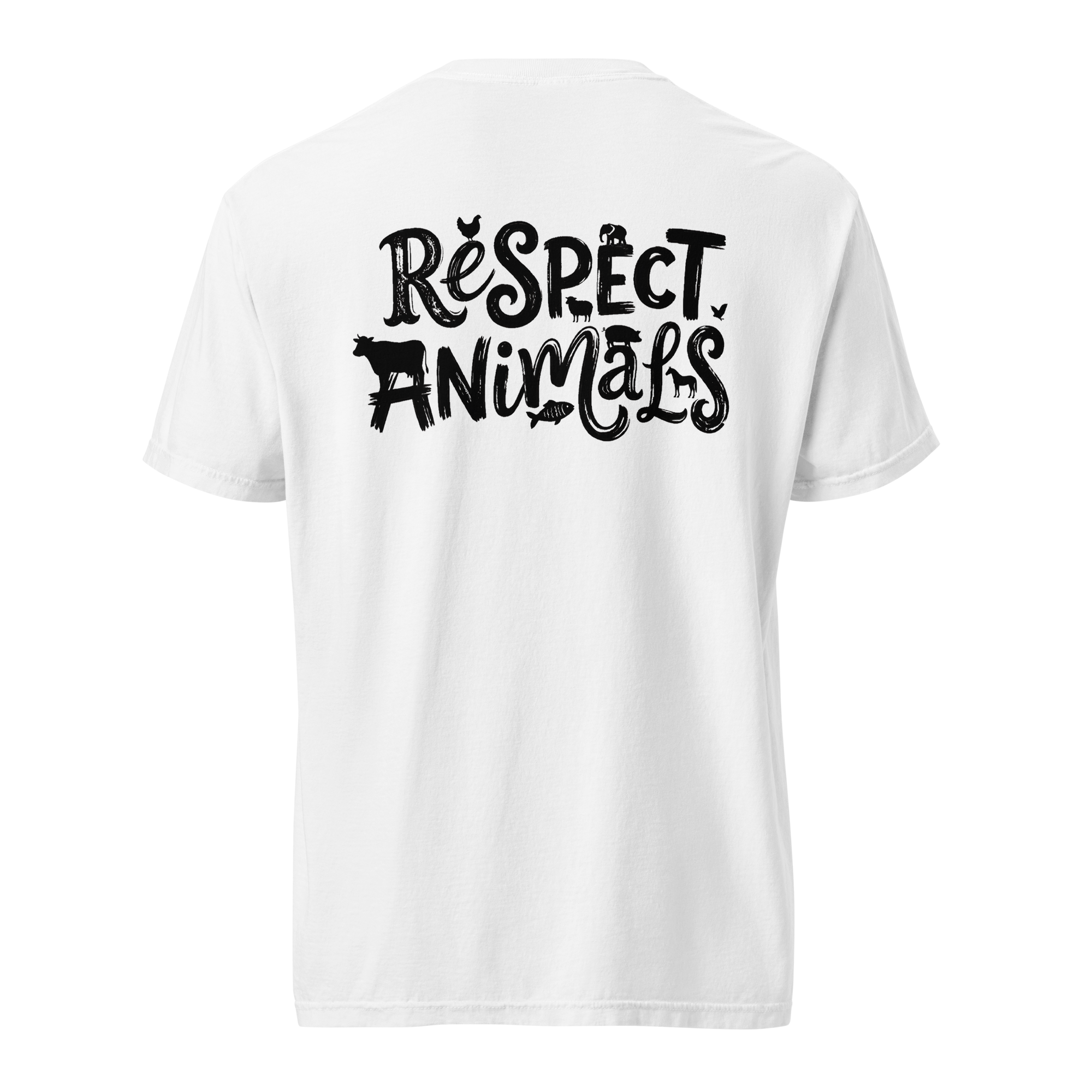 Respect Animals Schweres textilgefärbtes Unisex-T-Shirt